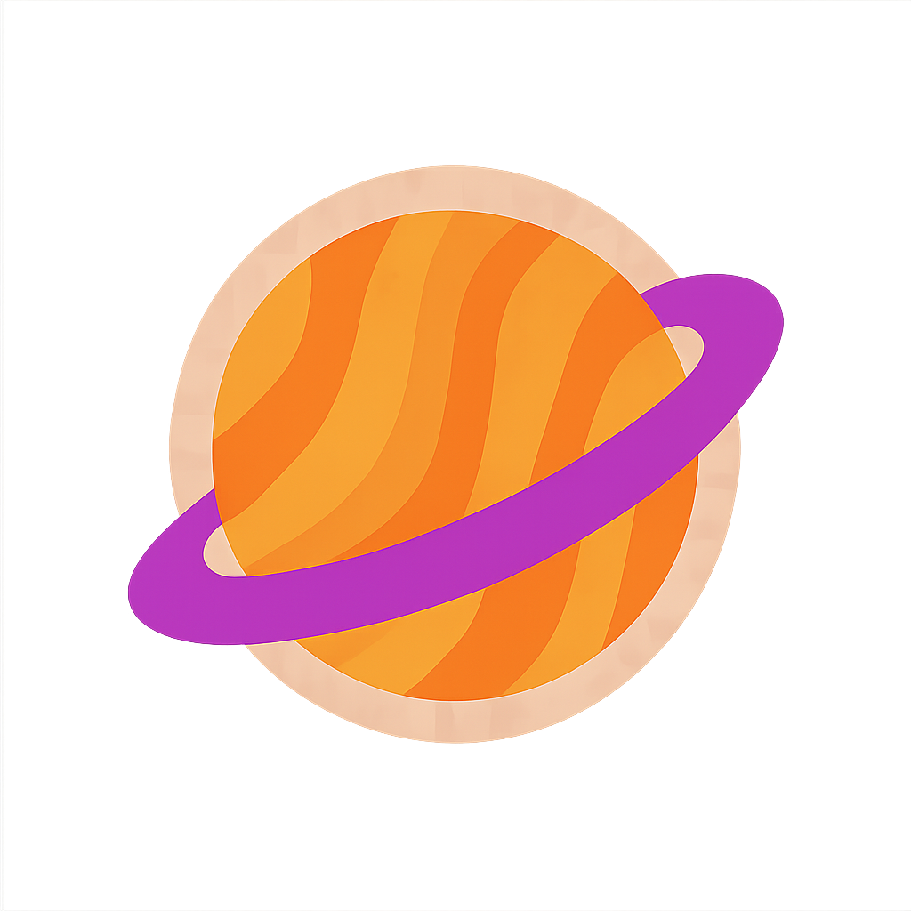 Orange Ringed Planet